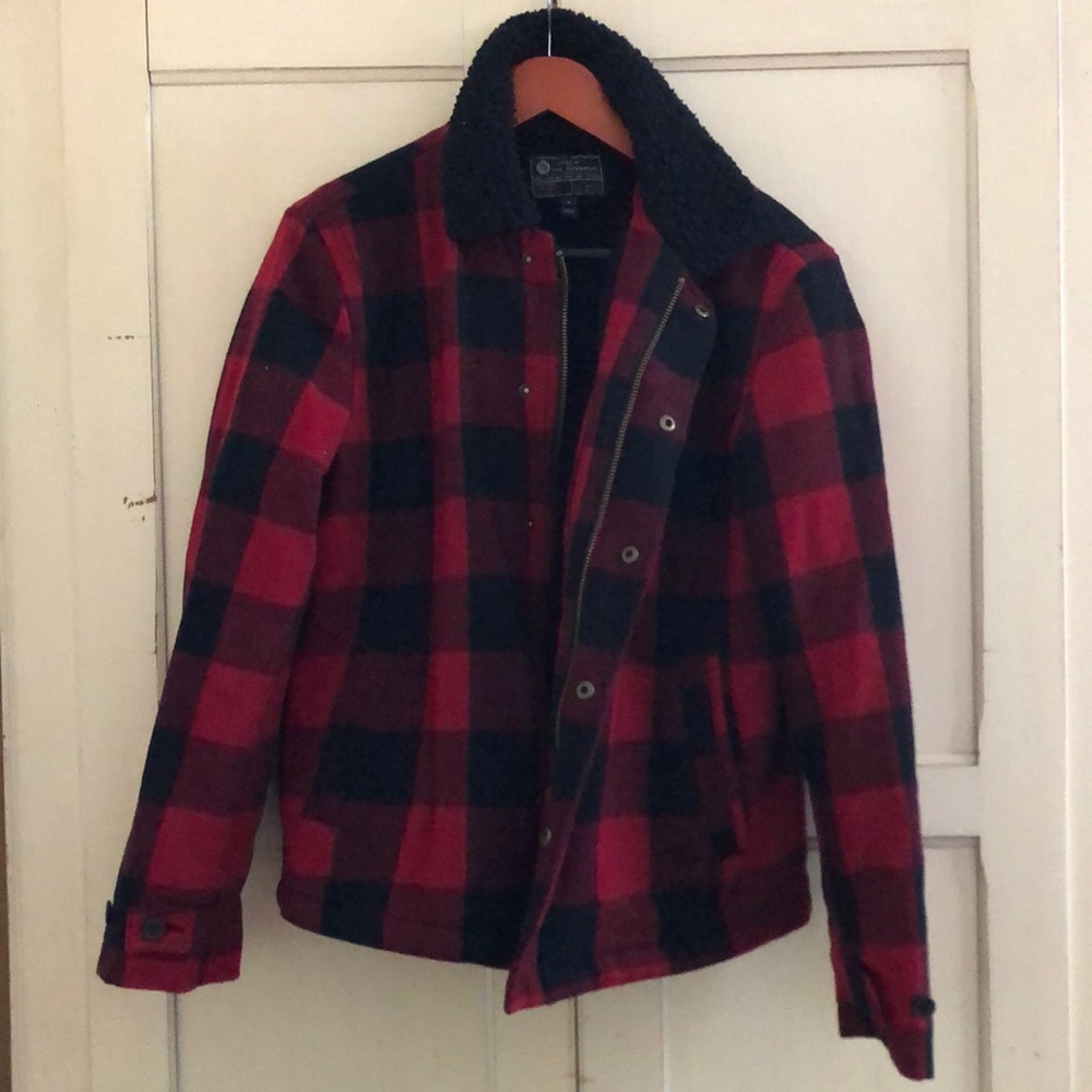 J. Crew red/black wool/lined jacket